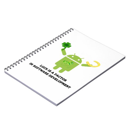 Luck is een factor in software development Bugdroi Notitieboek (Linkerzijde)
