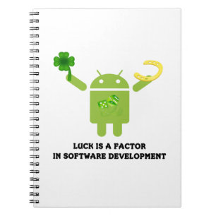 Luck is een factor in software development Bugdroi Notitieboek