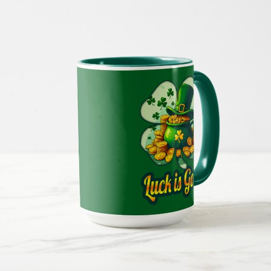 Luck Is Gold St Patrick’s Day - caneca Mok (Voorkant rechts)