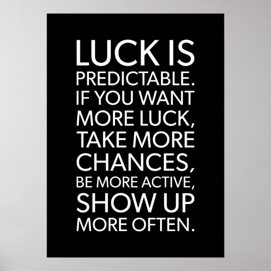 Luck is voorspelbaar - Gym, Hustle, Succes Poster (Voorkant)