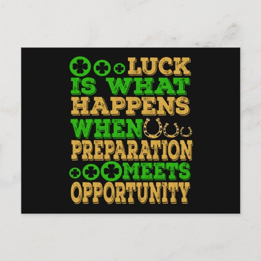 Luck is wat er gebeurt wanneer de voorbereiding aa briefkaart (Voorkant)