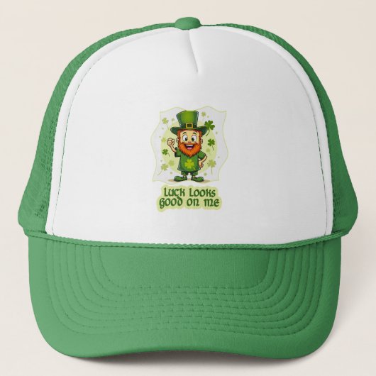 Luck Looks Good on Me St Patrick’s Day - boné Trucker Pet (Voorkant)