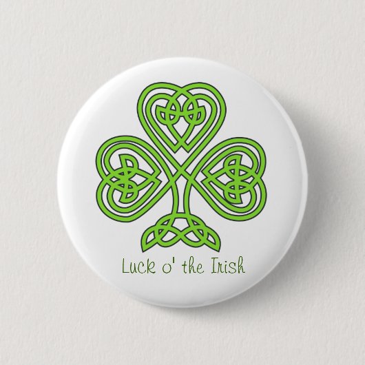Luck O' the Irish Celtic Shamrock Button (Voorkant)