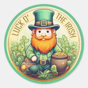 Luck O' The Irish Leprechaun ID1085 Ronde Sticker