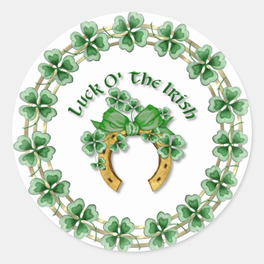 Luck O' The Irish Ronde Sticker (Voorkant)