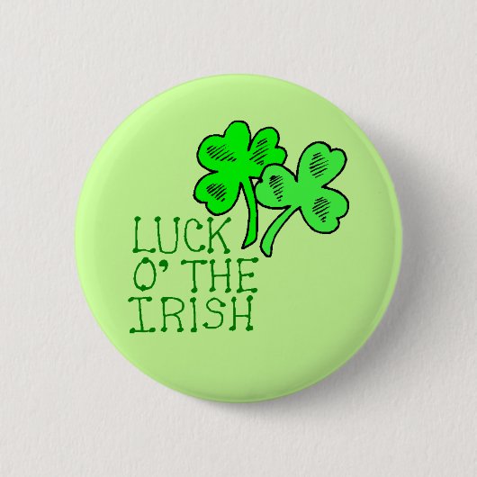 Luck O' The Irish Shamrock Button (Voorkant)