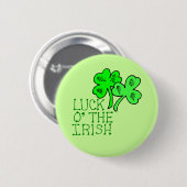 Luck O' The Irish Shamrock Button (Voorkant /achterkant)