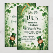 Luck Of Irish Shamrocks Rainbow Leprechaun Funky  Kaart (Voorkant / Achterkant)