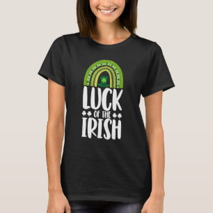 Luck of Irish Women St Patrick's Day Rainbow Love T-shirt