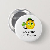 Luck of the Irish Cacher Geocaching Swag Pin Ronde Button 5,7 Cm (Voorkant /achterkant)