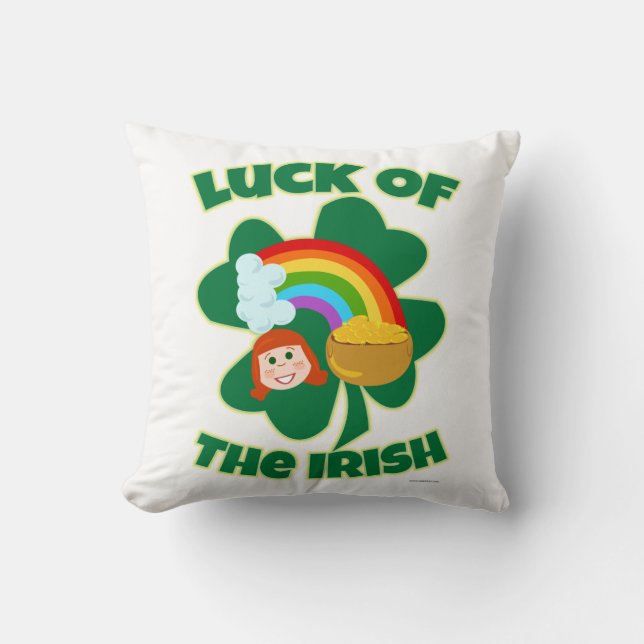 Luck of the Irish Cartoon Kussen (Voorkant)