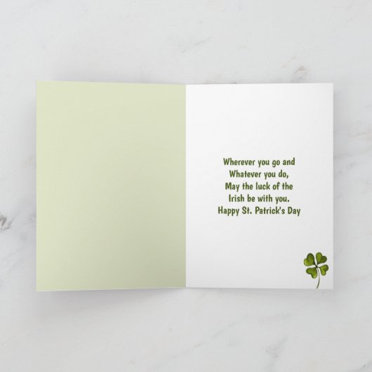 Luck of the Irish Clovers Happy St Patrick's Day Feestdagen Kaart (Binnen)