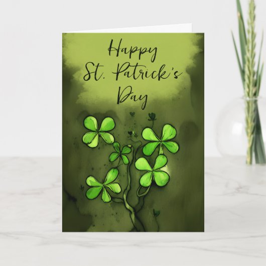 Luck of the Irish Clovers St Patrick's Day Feestdagen Kaart (Voorkant)