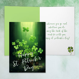 Luck of the Irish Clovers St Patrick's Day Feestdagen Kaart