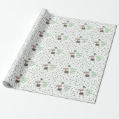 Luck of the Irish Flamingo Shamrock Cadeaupapier (Uitgerold)