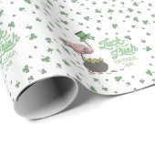 Luck of the Irish Flamingo Shamrock Cadeaupapier (Rol Hoek)