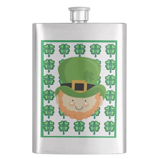 Luck of the Irish Leprechaun and shamrock Flacon (Voorkant)