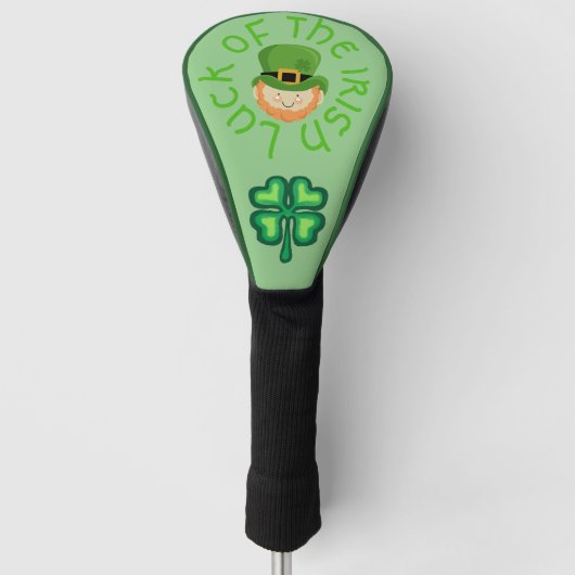 Luck of the Irish Leprechaun and shamrock Golfheadcover (Voorkant)