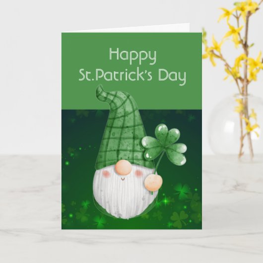 Luck of The Irish Leprechaun Fun St. Patrick's Day Kaart (Gele Bloem)