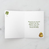 Luck of the Irish Leprechaun Gnomes Birthday Kaart (Binnen)