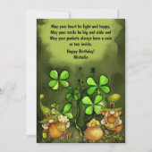 Luck of the Irish Leprechaun Gnomes Birthday Kaart (Voorkant)