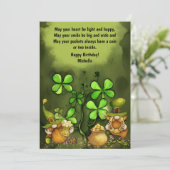 Luck of the Irish Leprechaun Gnomes Birthday Kaart (Staand voorkant)