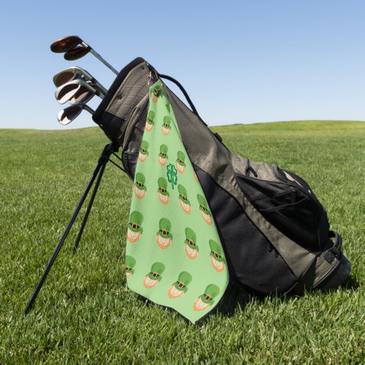 Luck of the Irish Leprechauns and shamrock Golfhanddoek (Groen)