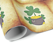 Luck of the Irish, pot of gold, and shamrocks, Cadeaupapier (Rol Hoek)