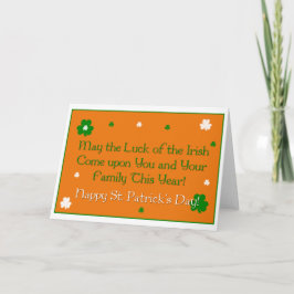 Luck of the Irish Proverb St. Patrick's Day Kaart