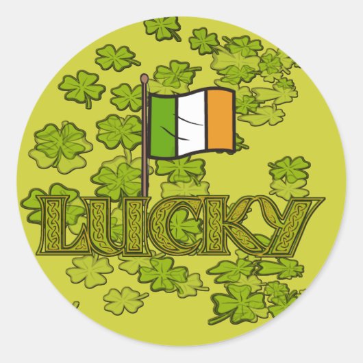 Luck of the Irish Ronde Sticker (Voorkant)