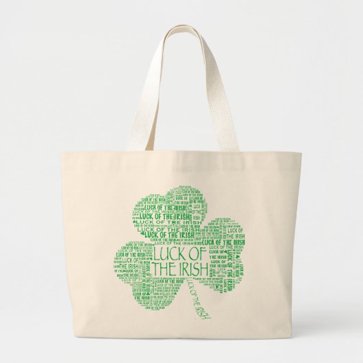 Luck of the Irish Shamrock Grote Tote Bag (Voorkant)