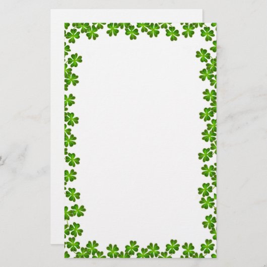 Luck of the Irish Shamrock Stationery Briefpapier (Voorkant / Achterkant)