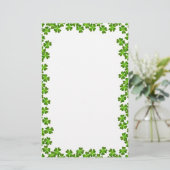 Luck of the Irish Shamrock Stationery Briefpapier (Staand voorkant)
