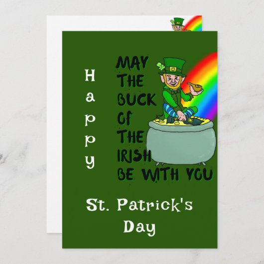Luck of the Irish St Patrick's Day Kaart (Voorkant / Achterkant)