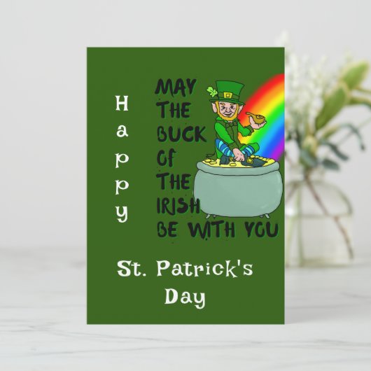 Luck of the Irish St Patrick's Day Kaart (Staand voorkant)