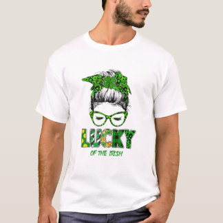 Luck of the Irish-St Patricks Day T Messy Bun Sham T-shirt