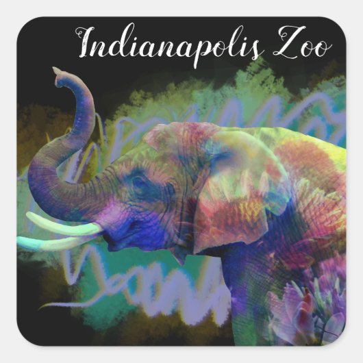 Luck of the Nose Elephant Vierkante Sticker (Voorkant)