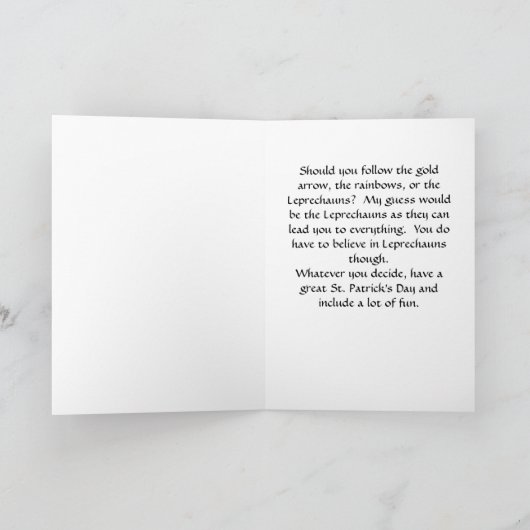 Luck op St. Patrick's Day met Sign & Luck Letters Kaart (Binnen)