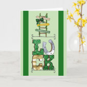 Luck op St. Patrick's Day met Sign & Luck Letters Kaart (Gele Bloem)