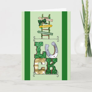 Luck op St. Patrick's Day met Sign & Luck Letters Kaart