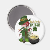 Luck O'the Irish Leprechaun Magnet (Voorkant / Achterkant)