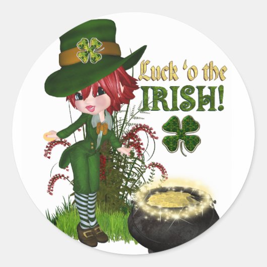 Luck O'the Irish Leprechaun stickers (Voorkant)