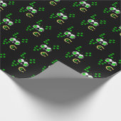 Luck Shamrock Dublin Day Hoefijzer Iers Cadeaupapier (Hoek)