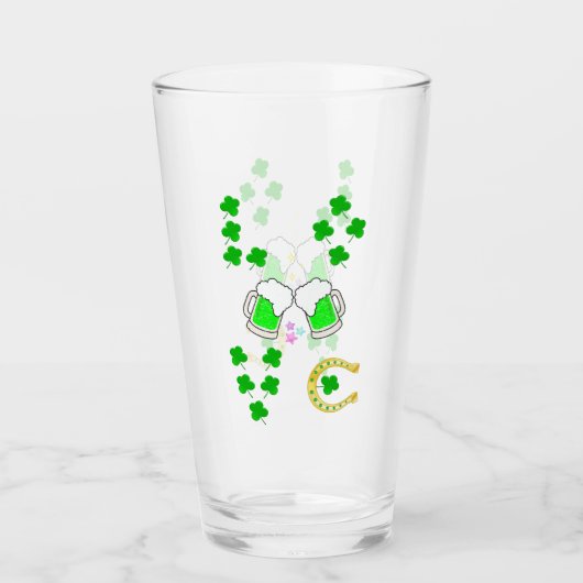 Luck Shamrock Dublin Day Hoefijzer Iers Glas (Voorkant)