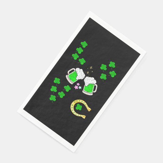 Luck Shamrock Dublin Day Hoefijzer Iers Servet (Hoek)