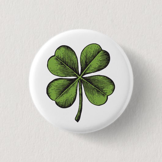 Luck Shamrock Ronde Button 3,2 Cm (Voorkant)