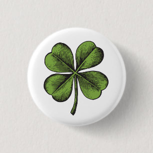 Luck Shamrock Ronde Button 3,2 Cm