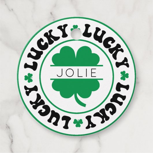 Luck Shamrock St. Patrick's Day Bedankjes Labels (Voorkant)