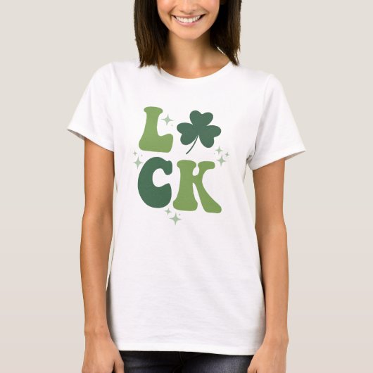 LUCK St. Patrick's Day Shirt - Bold Retro (Voorkant)