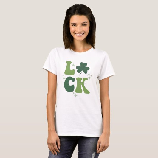 LUCK St. Patrick's Day Shirt - Bold Retro (Voorkant volledig)